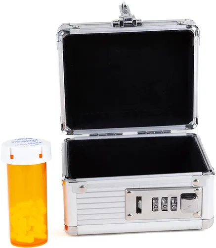 Vista 2 de MEDICINE RX SAFE Estuche de transporte de medicamentos - Mini_Silver Plateado