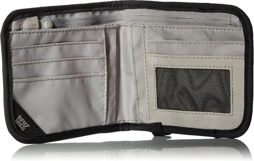 Vista 4 de Pacsafe Rfidsafe V100 - Cartera plegable con bloqueo RFID antirrobo, Negro -, Rfidsafe V100 - Cartera plegable con bloqueo RFID antirrobo