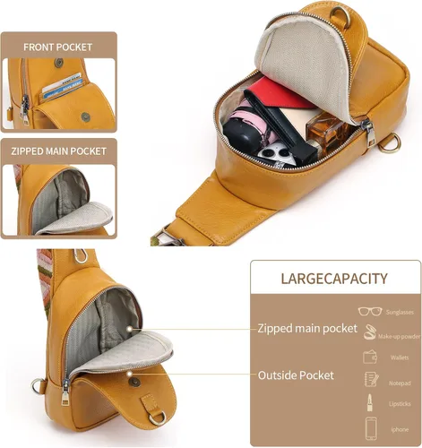 Vista 3 de Mochila para mujer, mochila de viaje de nailon, pequeña bolsa casual, A2-amarillo.