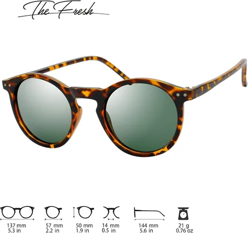 Vista 5 de Gafas de sol polarizadas para mujer Vintage Retro Round Lens - Paquete de caja de almohada