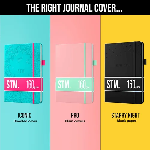 Vista 2 de Cuaderno de cuadrícula de puntos con viñetas Cuadernos diarios A5 para escritura personal, trabajo, mujeres papel grueso de 120gsm, tapa dura