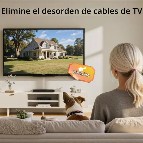 Vista 9 de Delamu Ocultador de cable beige, cubiertas de cable de 85 pulgadas para cables en la pared, ocultadores de cables de un cable, cubiertas de alambre