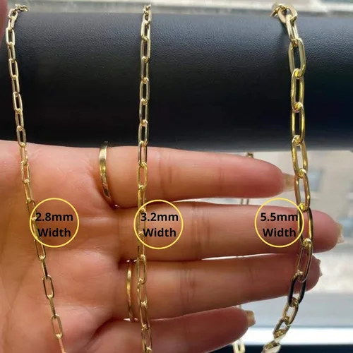 Vista 4 de Beaux Bijoux Collares de cadena de clip para mujer, plata de ley chapada en oro de 14 quilates, collares de capas de moda para mujer, elige ancho