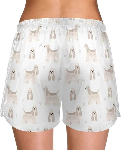 Vista 2 de vvfelixl Pantalones cortos de dormir para mujeres, cachorros, pantalones cortos de pijama con bolsillos, pantalones de dormir S-XXL
