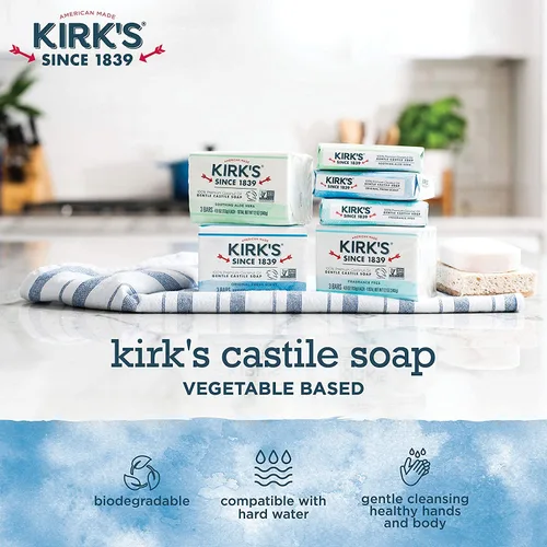 Vista 4 de Kirk's Castilla: Jabón en barra de Coco Castilla, Original 4 oz (paquete de 2)