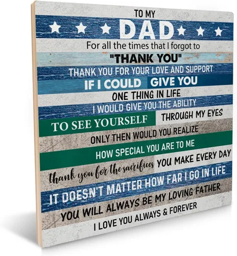 Vista 10 de Letrero de madera rústico con texto en inglés "Dad Gifts to My Dad", letrero de madera con frase "You're the Best Dad" ("You're the Best Dad")