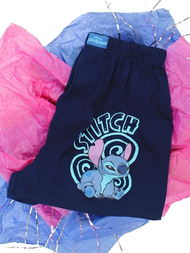 Vista 7 de Disney Lilo and Stitch - Pantalones cortos para hombre Classic L Azul marinoflor y brillo