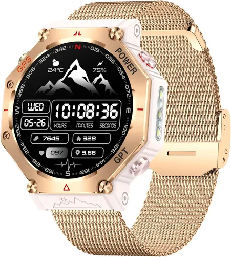 Vista 10 de [Usado] SW8 (negro) 1.39 pulgadas elegante reloj inteligente para hombres, llamadas Bluetooth, asistente de voz AI, 107 modos deportivos, 3ATM