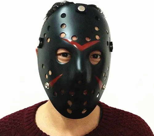 Vista 5 de COSTOYFUN Máscara para disfraz de Halloween, máscara de terror, máscara de disfraz de cosplay, máscara de fiesta de máscaras Negro
