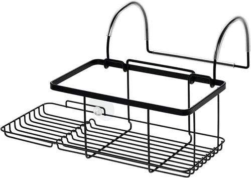 Vista 6 de iDesign - Cesta de metal sobre el baño, colección Everett, 12.08 x 10.2 x 6.64 pulgadas, negro mate