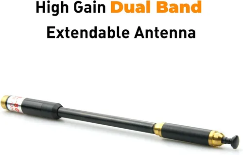 Vista 3 de AL-800 SMA-Antena de conector hembra Antena súper telescópica de alta ganancia VHF/UHF 144/430MHz para Kenwood TYT HYT Wouxun BAOFENG UV-5R UV-82 etc