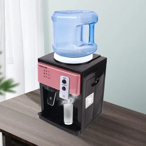 Vista 3 de Dispensador de agua de encimera de carga superior para dispensador de enfriador de agua caliente y fría de 5 galones, pequeña máquina eléctrica