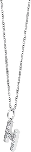 Vista 5 de Tienda Collection Platinum Plated Sterling Silver Infinite Elements Cubic Zirconia Initial Pendant Necklace, 18