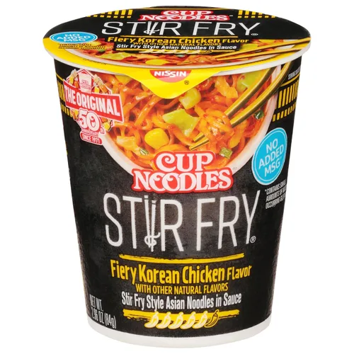 Vista 24 de Nissin Taza de fideos ramen con proteína, sabor a pollo picante con caldo de huesos, 16g de proteína, taza de 2.54 onzas (paquete de 6)