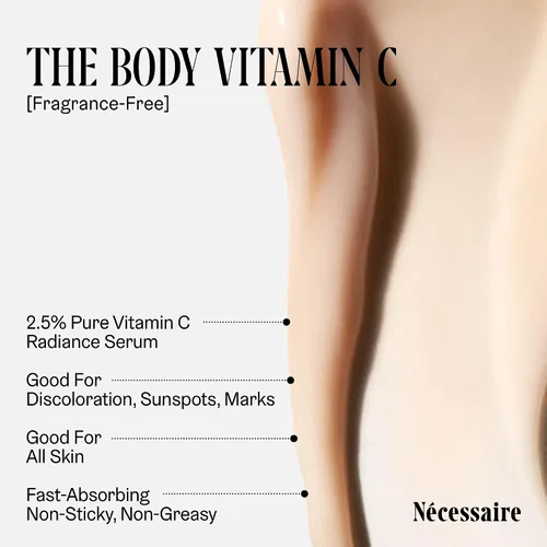Vista 4 de Nécessaire The Body Vitamin C Serum Vitamina C pura, tratamiento con ácido tranexámico y enzimas para mujeres + hombres Ilumina + unifica
