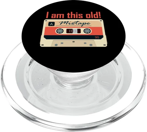 Vista 8 de I am this old Vintage Tech Nostalgia Cassette Mixtape PopSockets Standard PopGrip