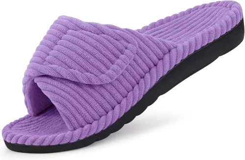 Vista 19 de Litfun Pantuflas ortopédicas para mujer, zapatos de casa con soporte de Beige
