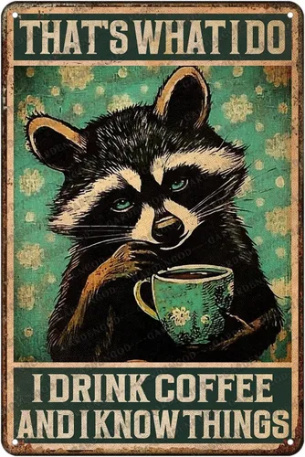 Vista 26 de Cartel de metal de café con diseño de perro y cafetería, diseño de pastor australiano, decoración de pared, 12 x 8 pulgadas