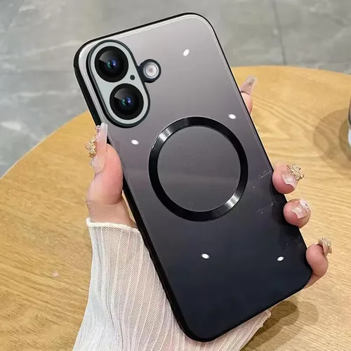 Vista 42 de Guppy Funda para iPhone 12 Pro - Parte trasera de vidrio degradado con carga magnética, película de lente, color negro