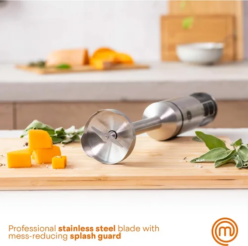 Vista 2 de MasterChef - Batidora de inmersión de mano, varilla de mezcla de acero inoxidable emulsionadora, batidora de puré para hacer comida para bebés
