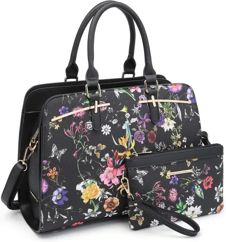 Vista 21 de Dasein - Juego de bolso y monedero para mujer, set de 2 piezas con 3 compartimentos, bolso con asa superior y correa para el hombro