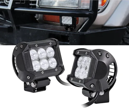 Vista 18 de Faro delantero de 4" LAMPHUS Cruizer de 18W, LED CREE para auto y motocicleta, 4", Inundación