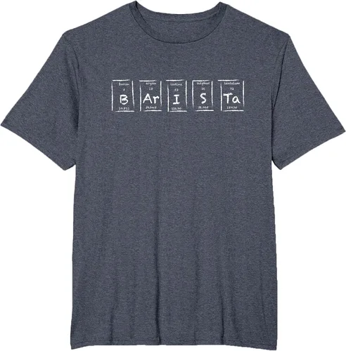 Vista 15 de Barista Espresso Latte Cappuccino Coffee Periodic Table T-Shirt Asphalt Grey