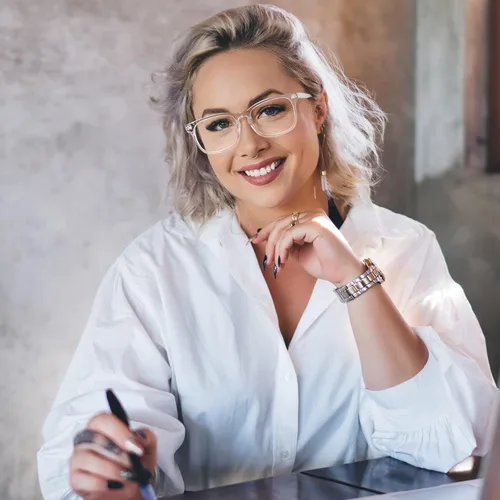 Vista 3 de Lentes de lectura para mujer, con bloqueo de luz azul, filtro UV, cuadrados, ligeros, para hombres y mujeres Transparente