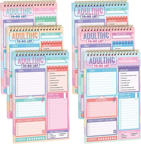 Vista 8 de Glenmal Paquete de 6 Libretas de Tareas Sin Fecha, Libreta de Tareas Diarias, Planificador Diario, 180 Hojas para Adultos, Estudiantes, Oficina