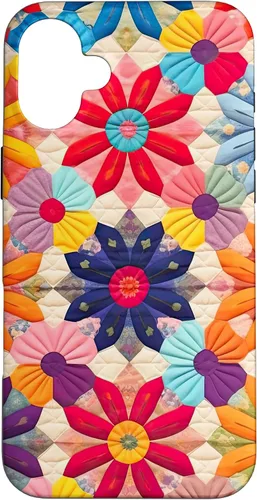 Vista 23 de Quilting Flower Blooms Quilt Pattern Case for iPhone 17
