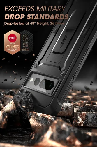 Vista 3 de SUPCASE Funda para Google Pixel 8 con soporte y clip para cinturón (Unicorn Beetle Pro), [protector de pantalla integrado]