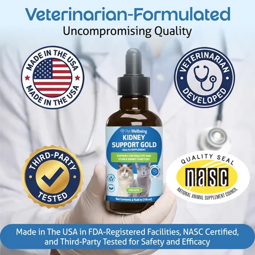 Vista 5 de Pet Wellbeing Soporte renal Gold para gatos – Apoya la función renal normal y la desintoxicación, hidratación saludable y energía con Rehmannia
