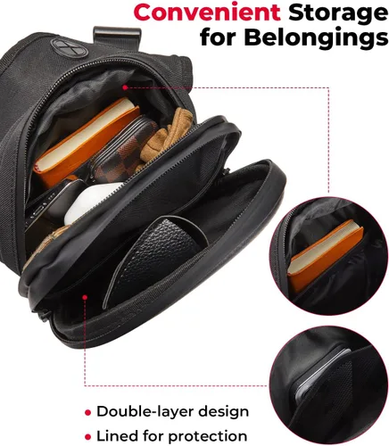 Vista 5 de KEMIMOTO Bolsa magnética para motocicleta, bolsa rígida de EVA para muslo y pierna caída, riñonera de motocicleta para hombres y mujeres, ideal