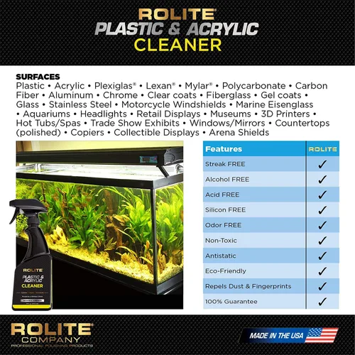 Vista 8 de Rolite Limpiador de plástico y acrílico, 4 fl. oz., protector de alto brillo y pulido para superficies no porosas, fórmula sin rayas