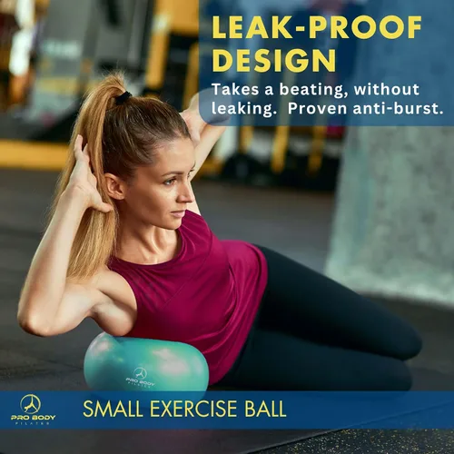 Vista 3 de ProBody Pilates Mini Pelota de Ejercicio con Bomba - Pelota de Entrenamiento de 9 Pulgadas para Estabilidad, Barra, Yoga, Núcleo y Terapia Física
