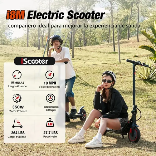 Vista 2 de iScooter Electric Scooter Adults & Big Kids, Cruise Control, Dual Braking System, Smart App, Foldable Electric Scooter for Commuting & Campus Use
