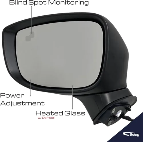 Vista 2 de Espejo lateral del conductor Spieg para Mazda CX-5 2017-2024 con monitoreo de punto ciego BSM, ajuste eléctrico, calefactado, luz de señal de giro