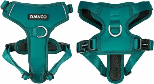 Vista 18 de DJANGO Tahoe Arnés para perro sin tirones, arnés para perros pequeños con clips delanteros y traseros para uso diario, ajustable, acolchado