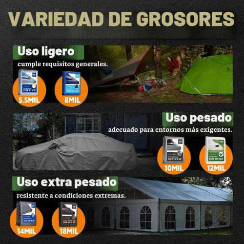 Vista 9 de RAINDEWAY Lona pequeña negra de 3x3 pies (paquete de 2), resistente a los rayos UV, lonas polivalentes de resistencia media impermeables, lona