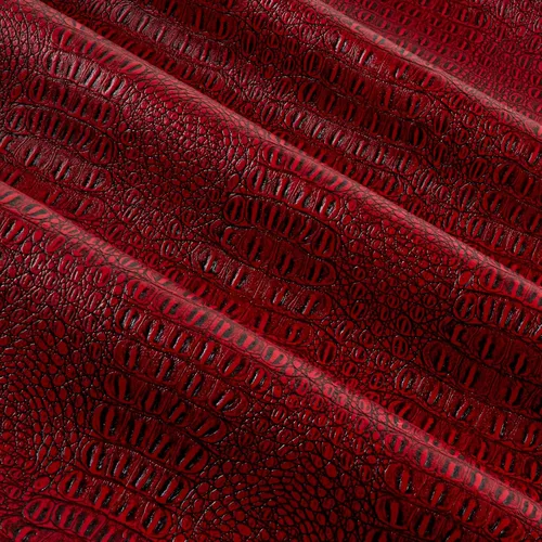 Vista 2 de Piel sintética Gator rojo/negro, tela por yarda