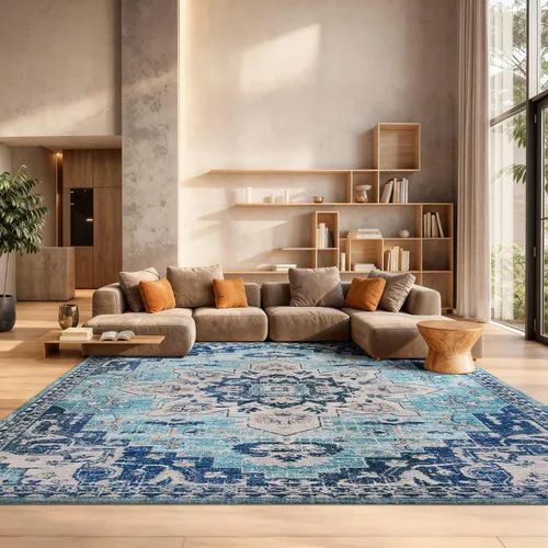 Vista 43 de Safavieh MAD473E - Tapete con diseño de medallón desgastado, bohemio elegante, colección Madison, no suelta pelos, fácil de cuidar, alto tránsito