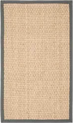 Vista 146 de SAFAVIEH Natural Fiber Collection NF114A - Alfombra de pasillo de hierba marina con patrón de tejido de cesta y borde, de 2 pies 6 pulgadas x 16