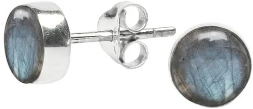 Vista 6 de Gemstone Stud Post Earrings, 925 Sterling Silver Gemstone Earring 6 MM Round Girl Women Gift