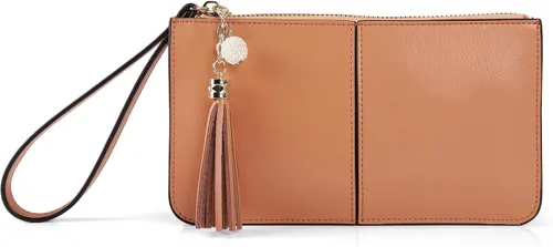 Vista 2 de Befen - Bolso clutch de mano de cuero con correa para teléfono celular, organizador de tarjetas
