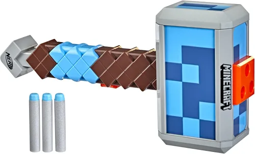 Vista 9 de Nerf Minecraft Pillager's Crossbow Dart Blaster, 6 N1 Darts Compatible Only with N1 Dart Blasters, 6 Dart Capacity, Ages 8+
