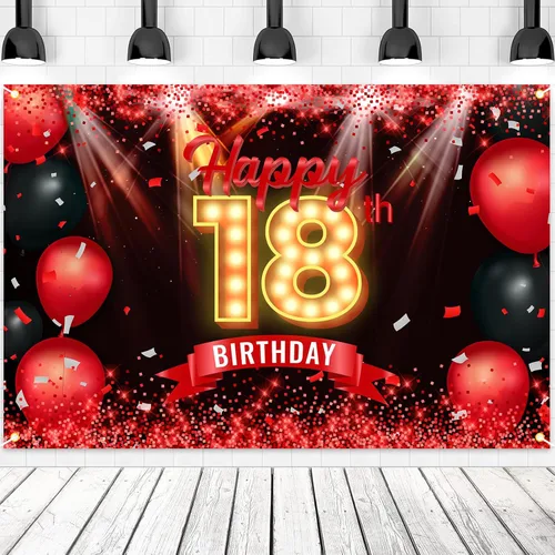 Vista 20 de Cartel de feliz cumpleaños 10 años, fondo rojo y negro, decoraciones de cumpleaños para niñas y niños de 10 años, artículos de fotografía