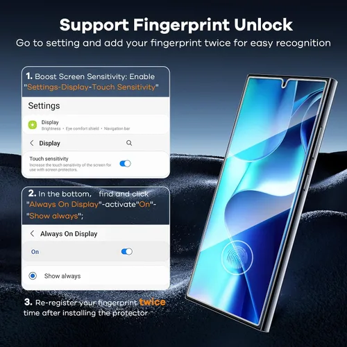 Vista 3 de FANGTIAN [4-Pack] para Samsung Galaxy S24 Ultra Protector de Pantalla [No de Vidrio] - Película para Protector de Pantalla S24 Ultra