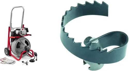 Vista 14 de RIDGID 26998 Modelo K-400 Kit de Máquina de Tambor de Limpieza de Drenaje de 120 Voltios con Cable C-45IW de 1/2" x 75', Blanco, Negro, Rojo