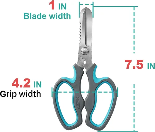 Vista 6 de CYRUS Tijeras de jardín Podadora con dientes de sierra Tijeras de poda Flor afilada (Azul con diente de sierra) Anti-Slip Ergonomic Grips Florist
