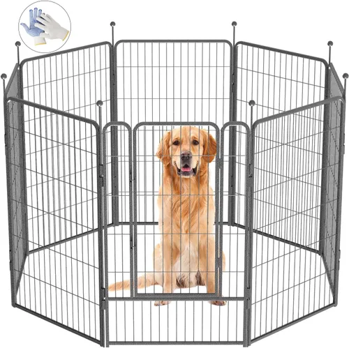 Vista 14 de Corralito para perros, 32/40/45 pulgadas de altura en resistente, plegable para interiores y exteriores, valla antióxido para ejercicio de perros